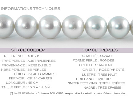 perles d'australie blanches