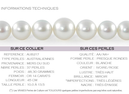 perles blanches d'australie