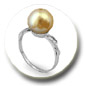 bague perle d'australie doree