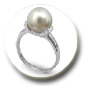 bague perle d'australie blanche