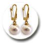 paire de boucles d'oreille de perles Akoya avec dormeuse