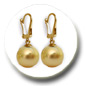 boucles d'oreille perles d'australie doree dormeuses