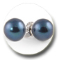 boules d'oreille de perles d'akoya noires
