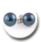 boucles d'oreille perles d'akoya noires bleutees