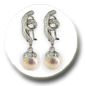 paire de boucles d'oreille de perles d'akoya