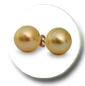 boucles d'oreille perles d'australie dorees
