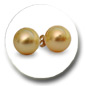 boucles d'oreille perles d'australie dorees