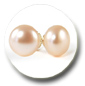 paire de boules d'oreille de perles de culture d'eau douce couleur peche