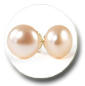 paire de boucles d'oreille de perles d'eau douce couleur peche