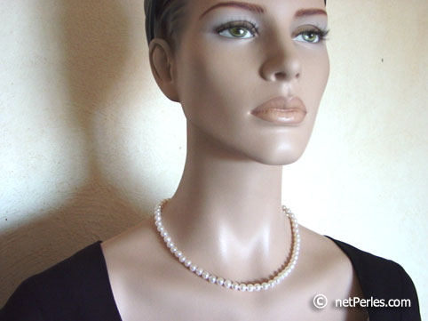 collier de perles de culture blanche
