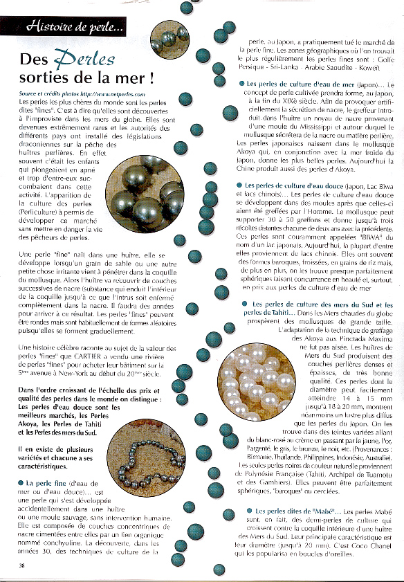 article de perles magazine sur netperles