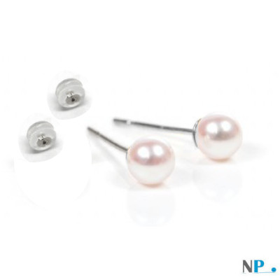 Boucles d'oreilles de perles d'Eau Douce 3-3,5 mm AAA