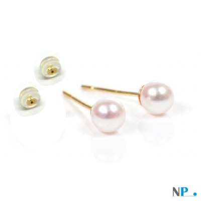 Boucles d'oreilles de perles d'Eau Douce 3-3,5 mm AAA