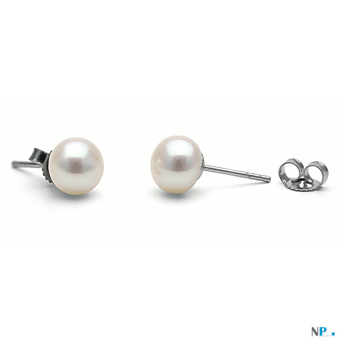 Paire de boucles d'oreilles de perles de culture d'eau douce qualité AA+