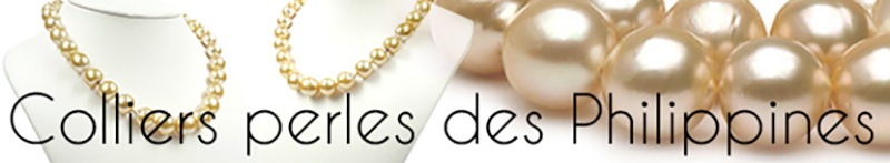 Collier de perles des philippines - perles dorees - perles spheriques - perles rondes