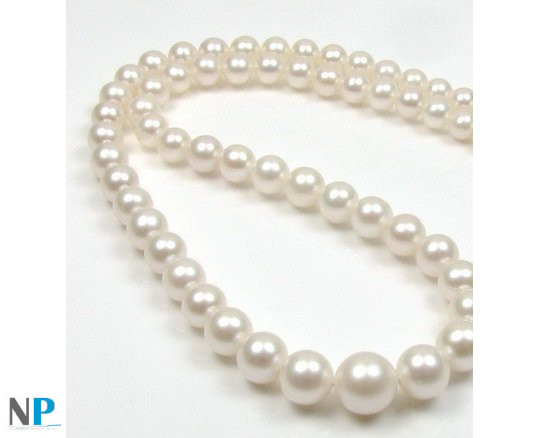 Collier Perles en Chute - Collier en Or 18 K avec perles de culture