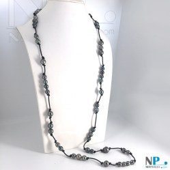 Sautoir 100cm de perles noires de Tahiti BQ - Ø 10x13 mm