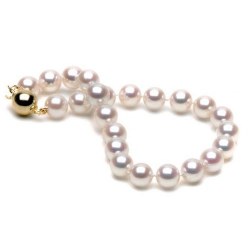 Bracelet 16 cm de perles de culture d'Akoya HANADAMA 7 à 7,5 mm