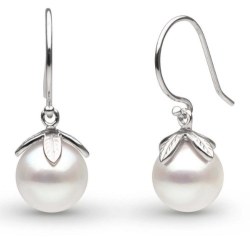 Boucles d'Oreilles Or 18k avec perles de culture d'eau douce 8-9 mm DOUCEHADAMA