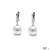 Boucles d'oreilles Dormeuses Or 18k avec diamants, perles d'eau douce DOUCEHADAMA