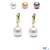 Boucles d'oreilles Dormeuses Or 18k avec diamants, perles d'eau douce DOUCEHADAMA