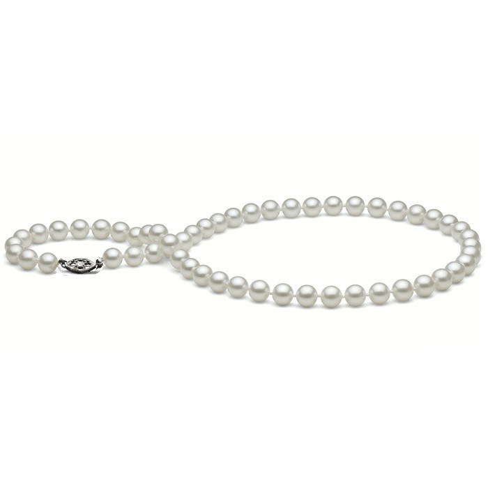 Collier 45 cm de perles d'Eau Douce de 7 à 8 mm Blanches DOUCEHADAMA