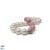 Bracelet de perles d'Eau Douce et 5 Pierres semi-précieuses Sediments de mer roses