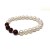 Bracelet de perles de culture d'Eau Douce et 4 pierres de Jade Rouge