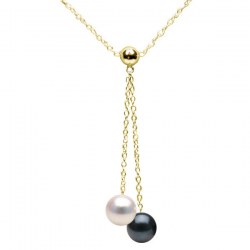 Collier de perles de culture d'Akoya qualité AAA et chaîne en Or
