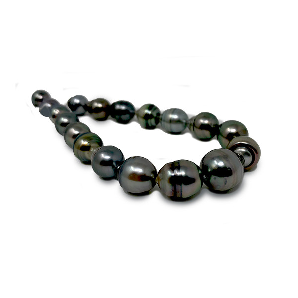 Bracelet de perles noires baroques de Tahiti - Perles de culture 